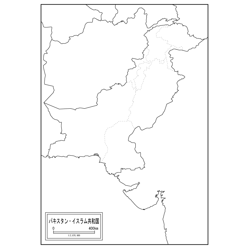 パキスタンの白地図のサムネイル