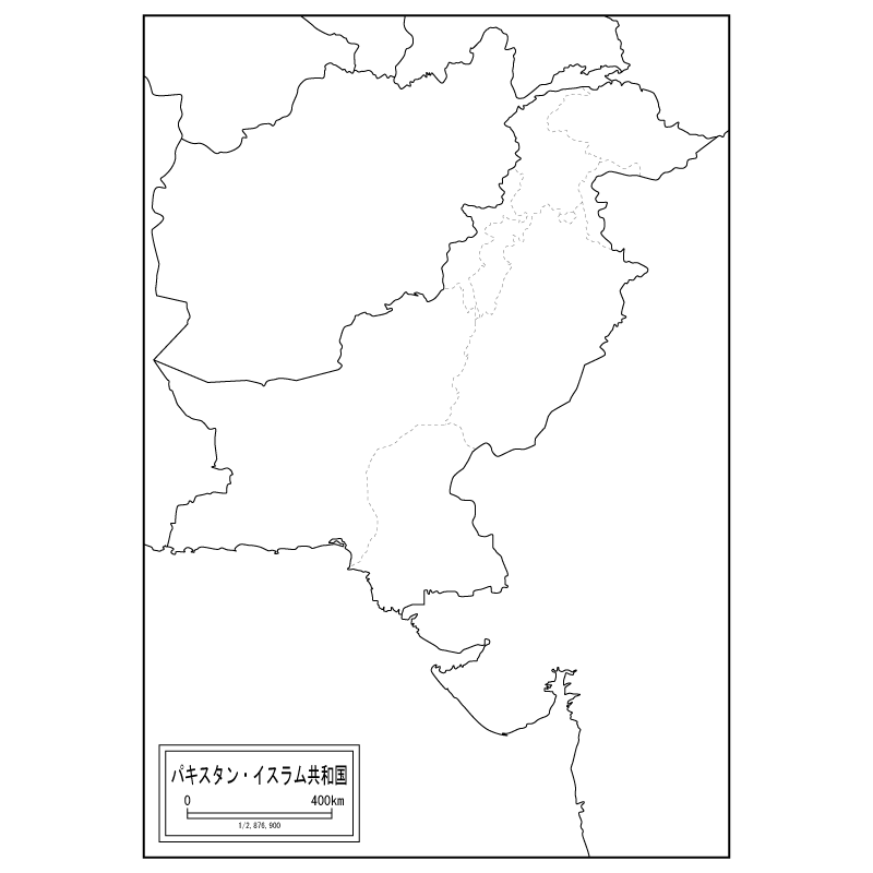 パキスタンの白地図