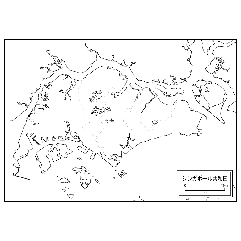 シンガポールの白地図のサムネイル