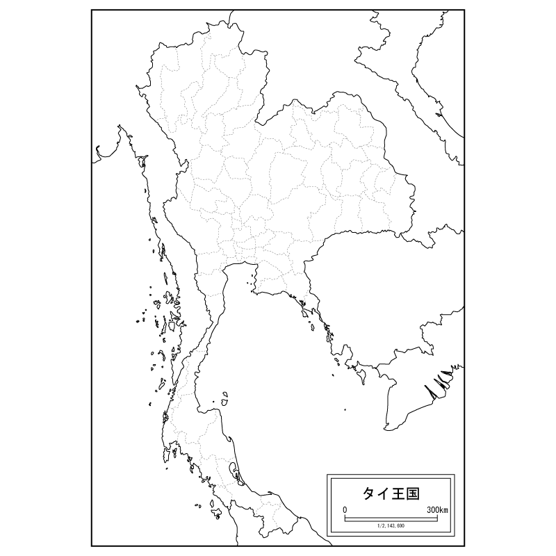 タイの白地図のサムネイル