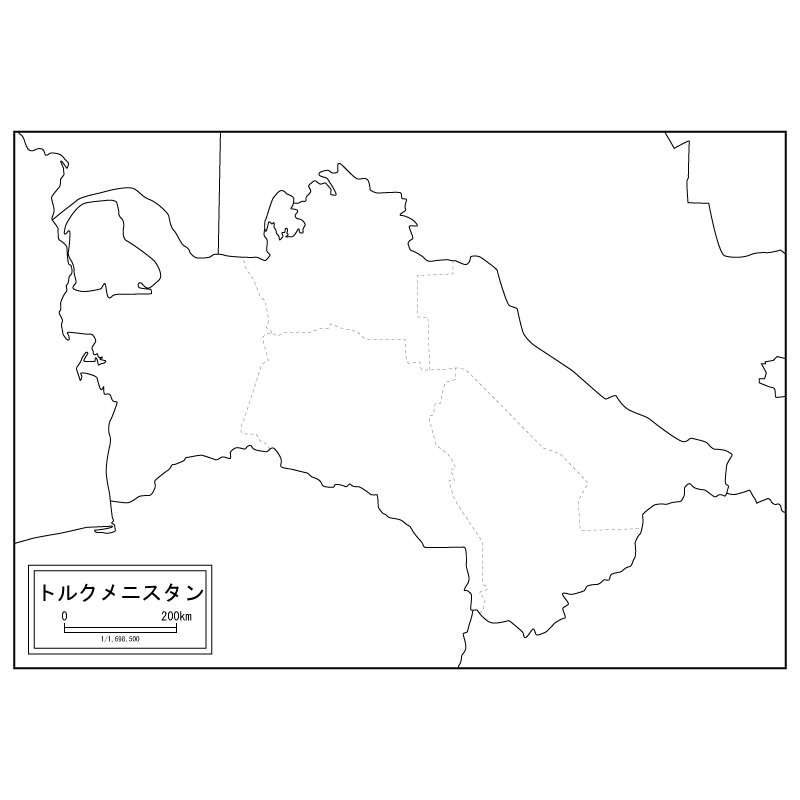 トルクメニスタンの白地図のサムネイル