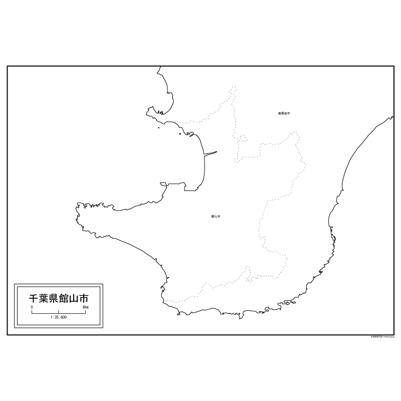館山市の白地図のサムネイル
