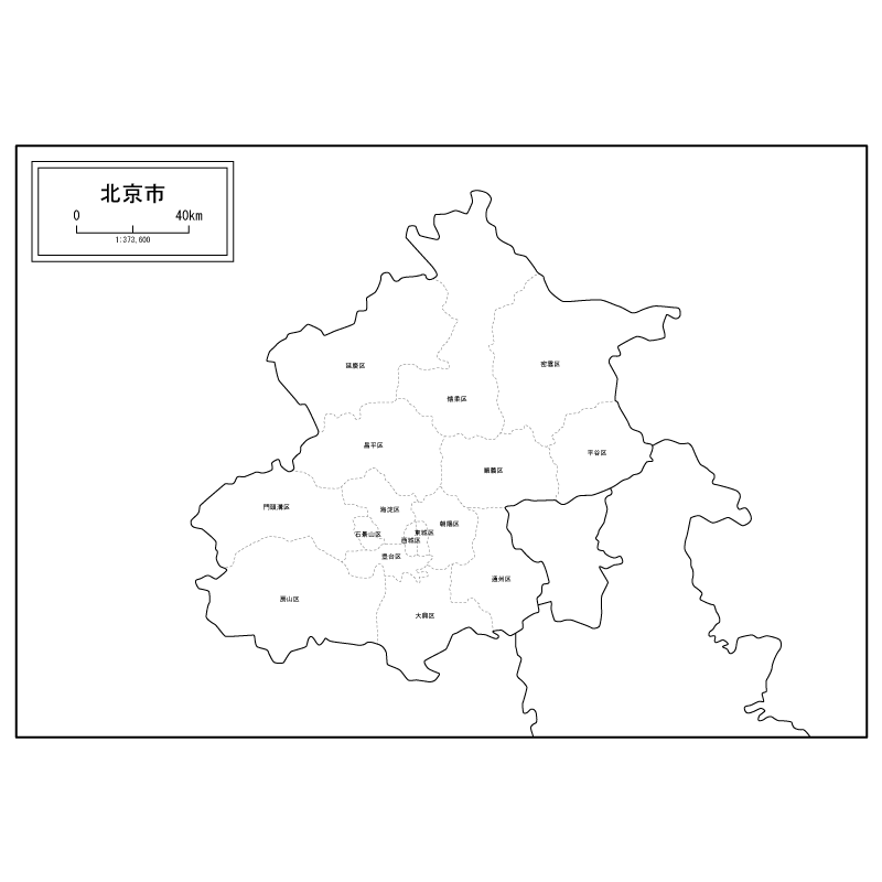 北京市（ぺきんし）の地図のサムネイル