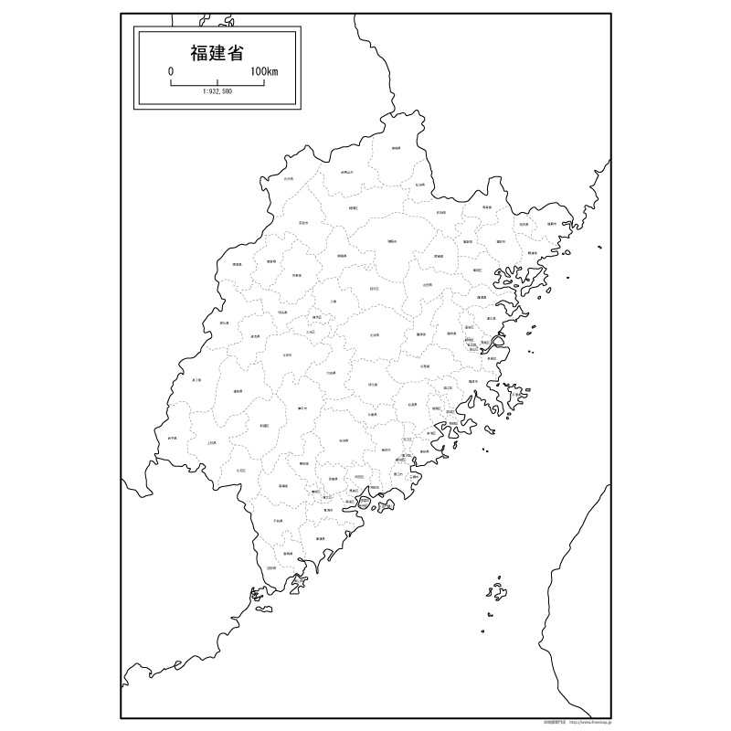 福建省（ふっけんしょう）の地図のサムネイル