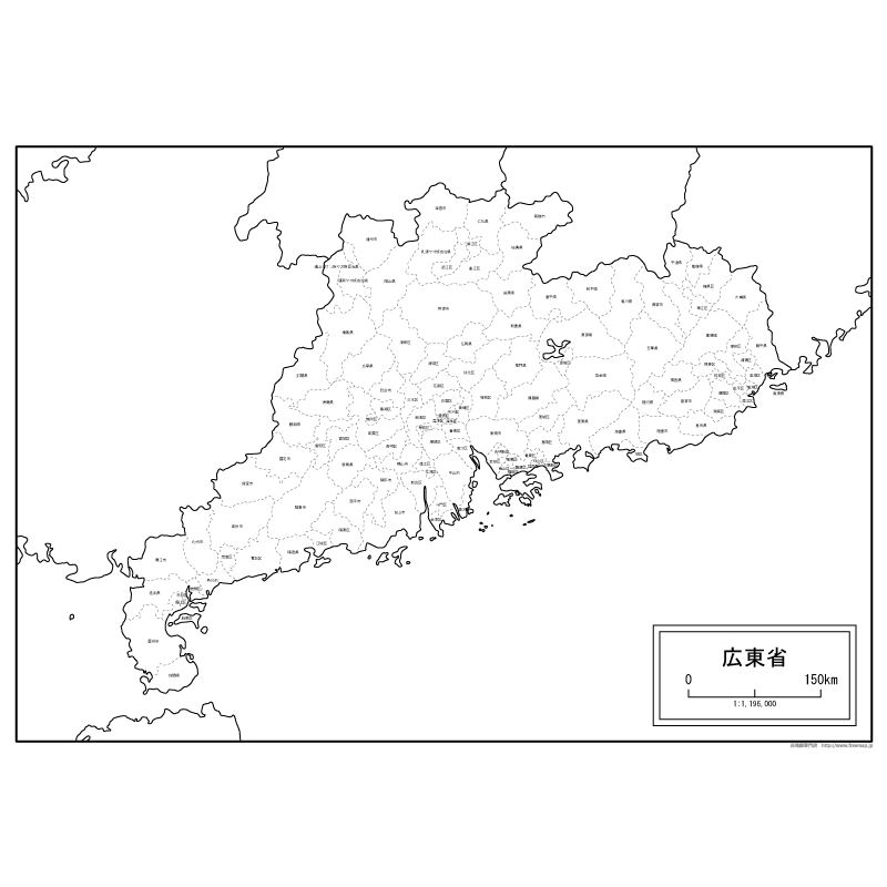 広東省（かんとんしょう）の地図のサムネイル