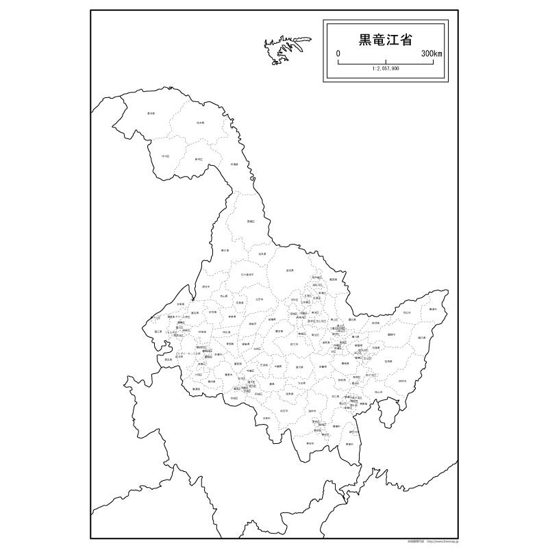 黒竜江省（こくりゅうこうしょう）の地図のサムネイル