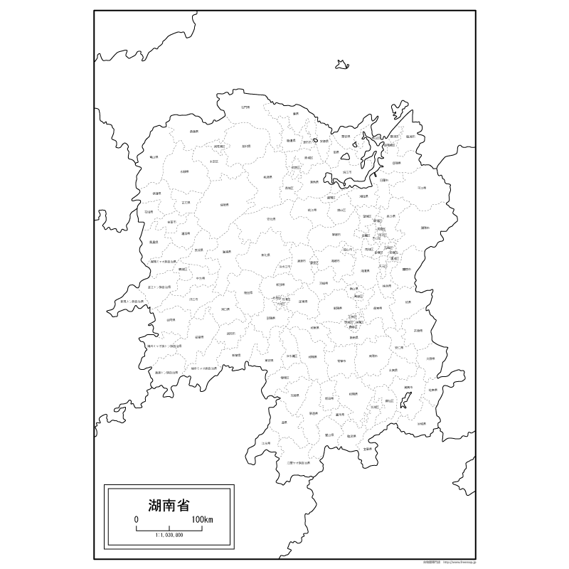湖南省（こなんしょう）の地図のサムネイル