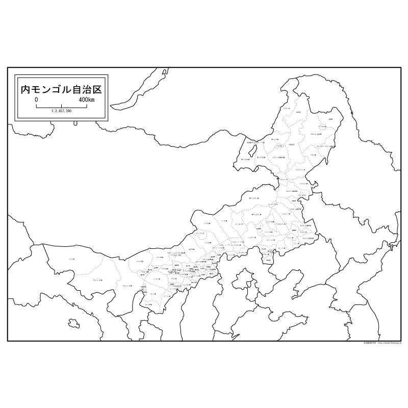 内モンゴル自治区の地図のサムネイル
