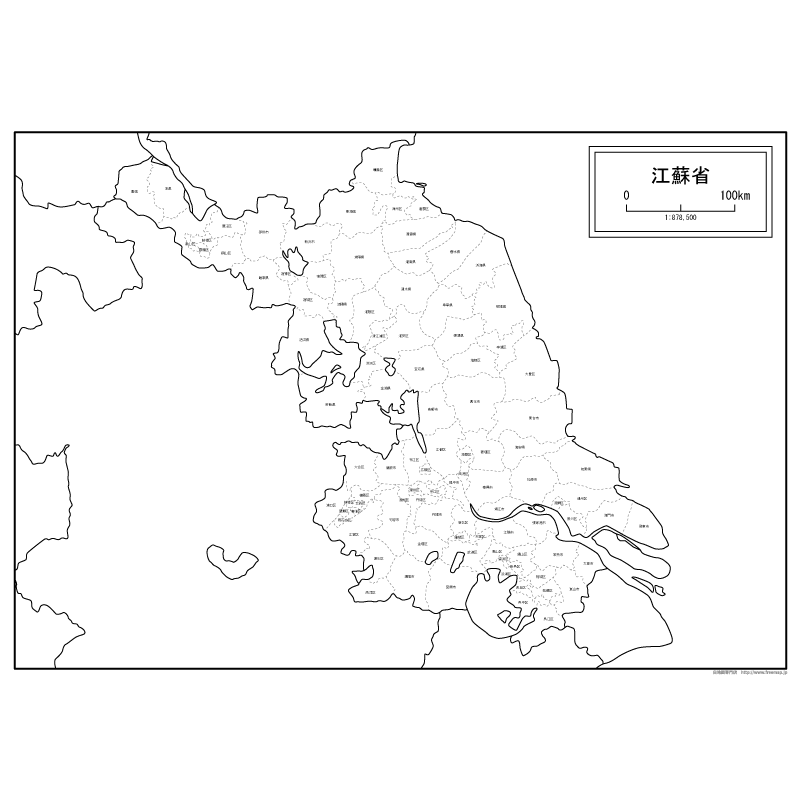 江蘇省（こうそしょう）の地図のサムネイル