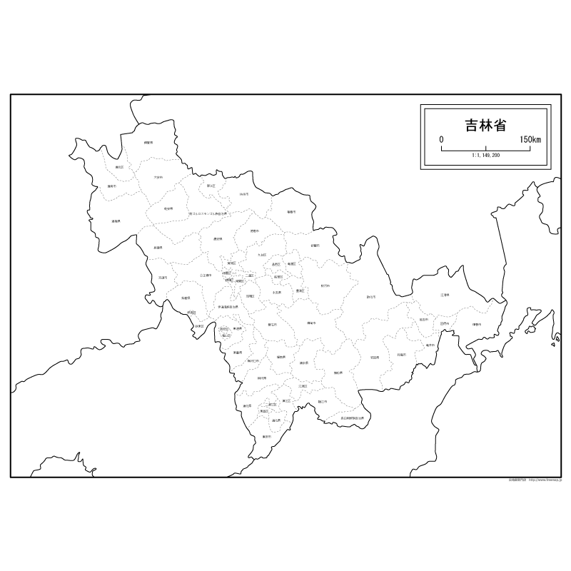 吉林省（きつりんしょう）の地図のサムネイル