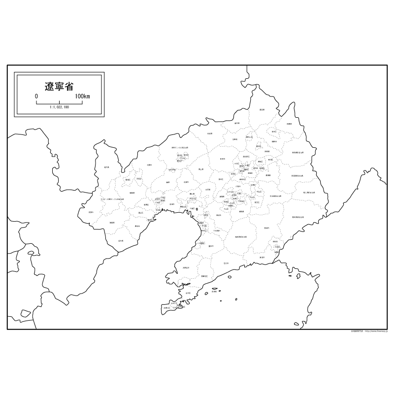 遼寧省（りょうねいしょう）の地図のサムネイル