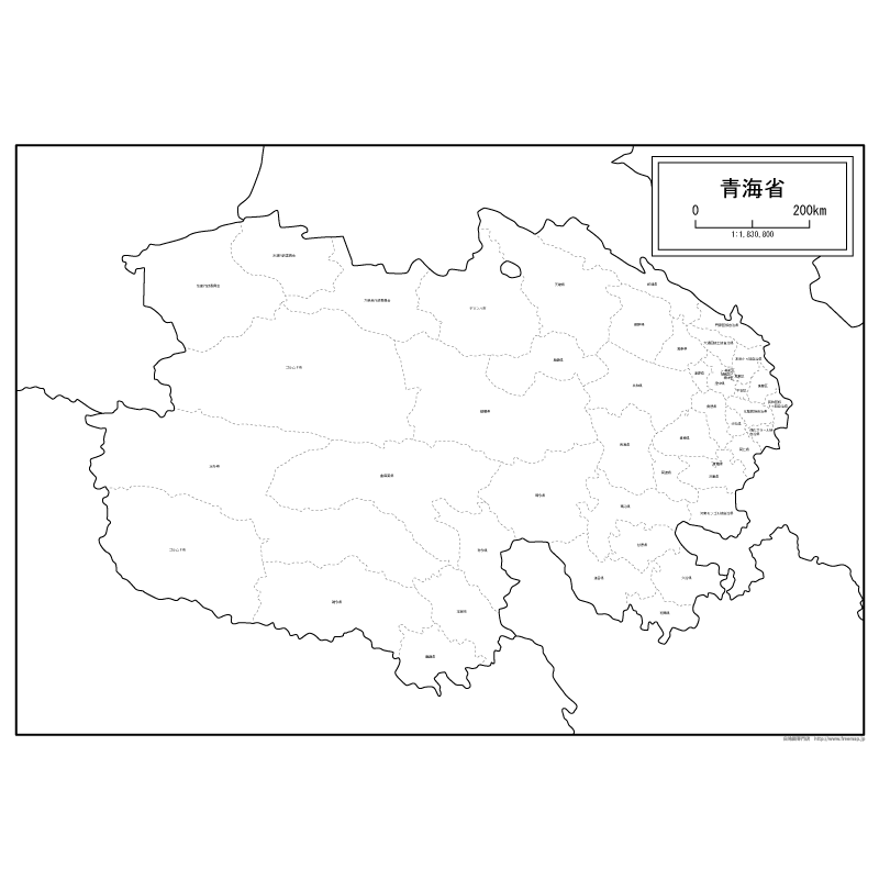 青海省（せいかいしょう）の地図のサムネイル