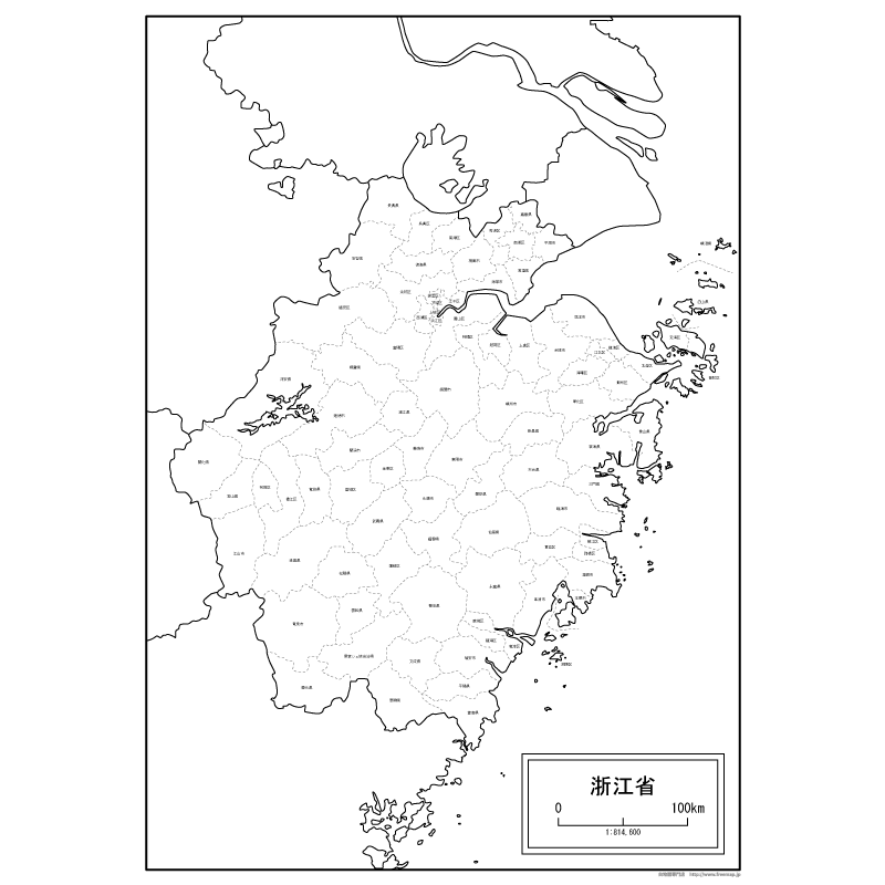 浙江省（せっこうしょう）の地図のサムネイル