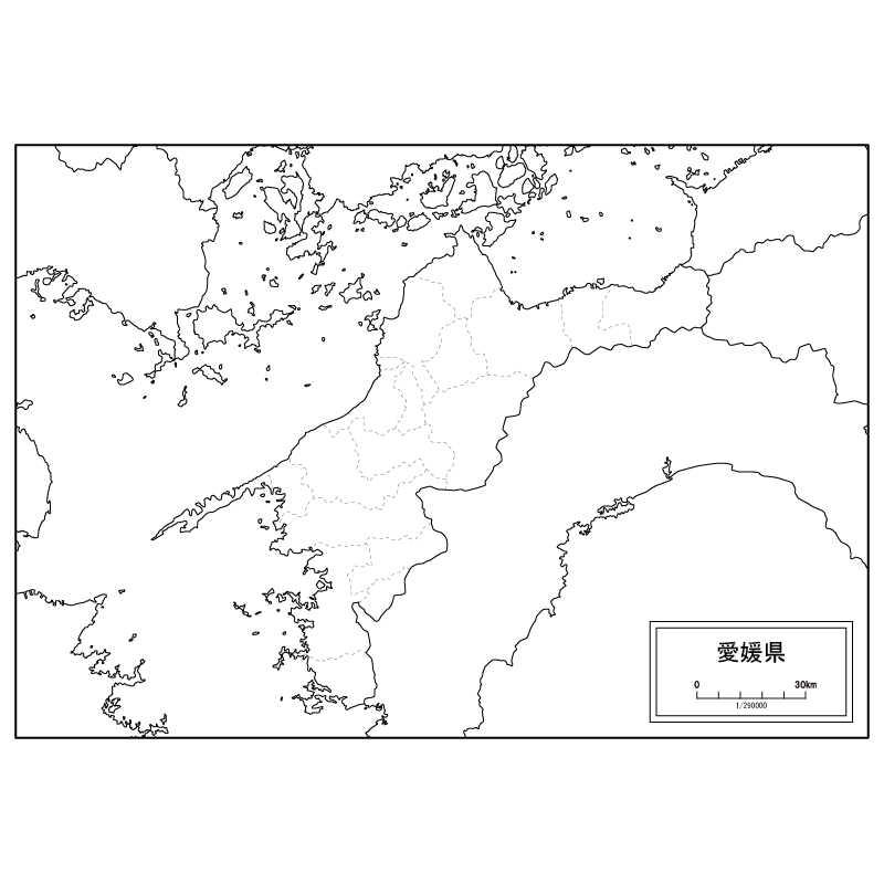 愛媛県の白地図のサムネイル
