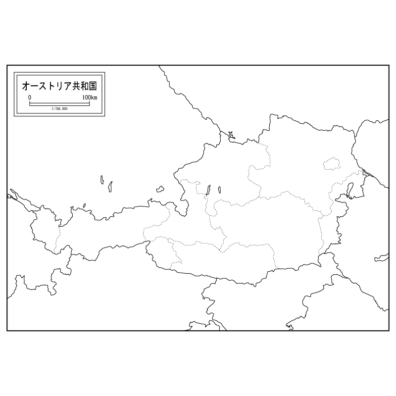 オーストリアの白地図のサムネイル