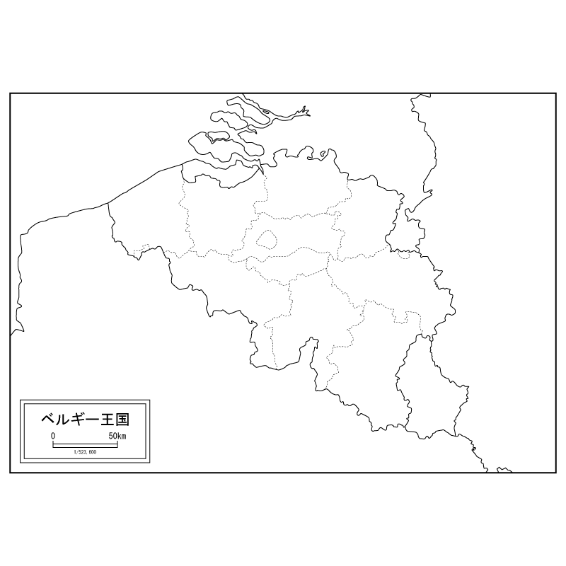 ベルギーの白地図のサムネイル
