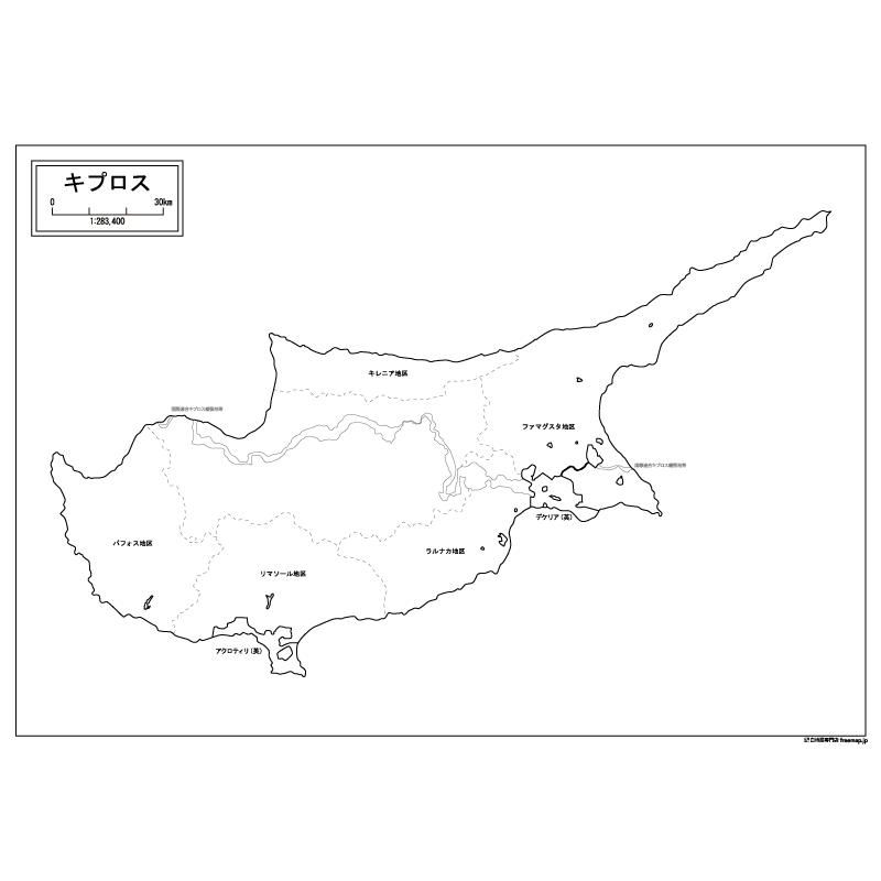 キプロスの白地図のサムネイル