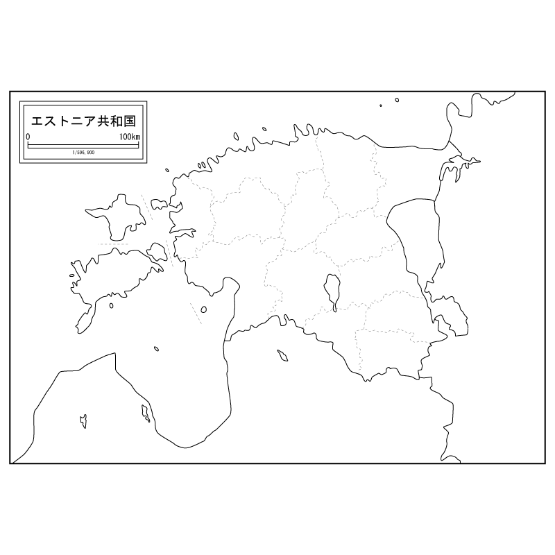 エストニアの白地図のサムネイル