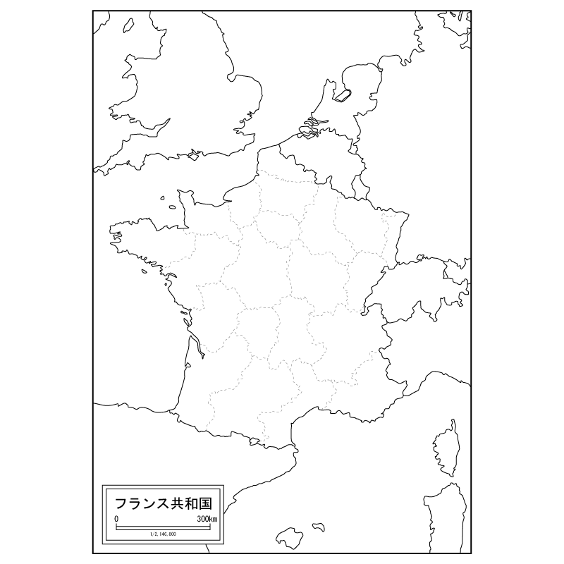 フランスの白地図