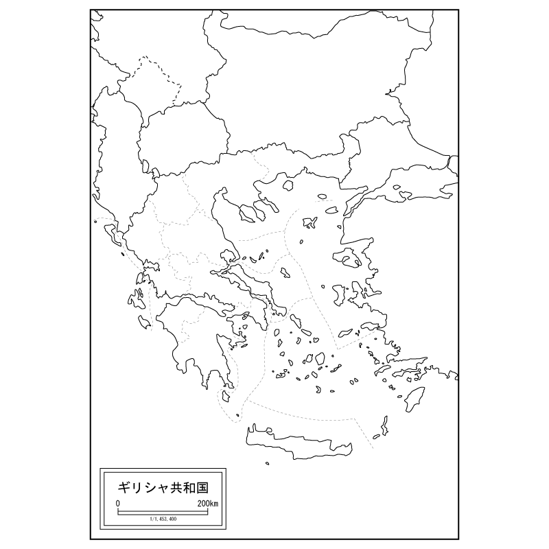 ギリシャの白地図のサムネイル