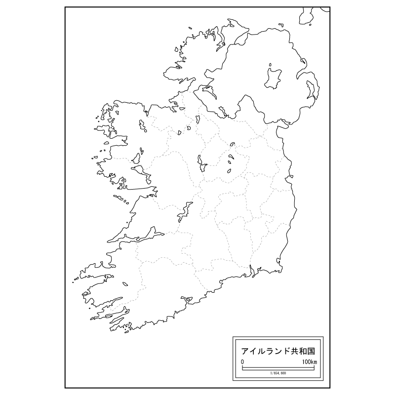 アイルランドの白地図のサムネイル