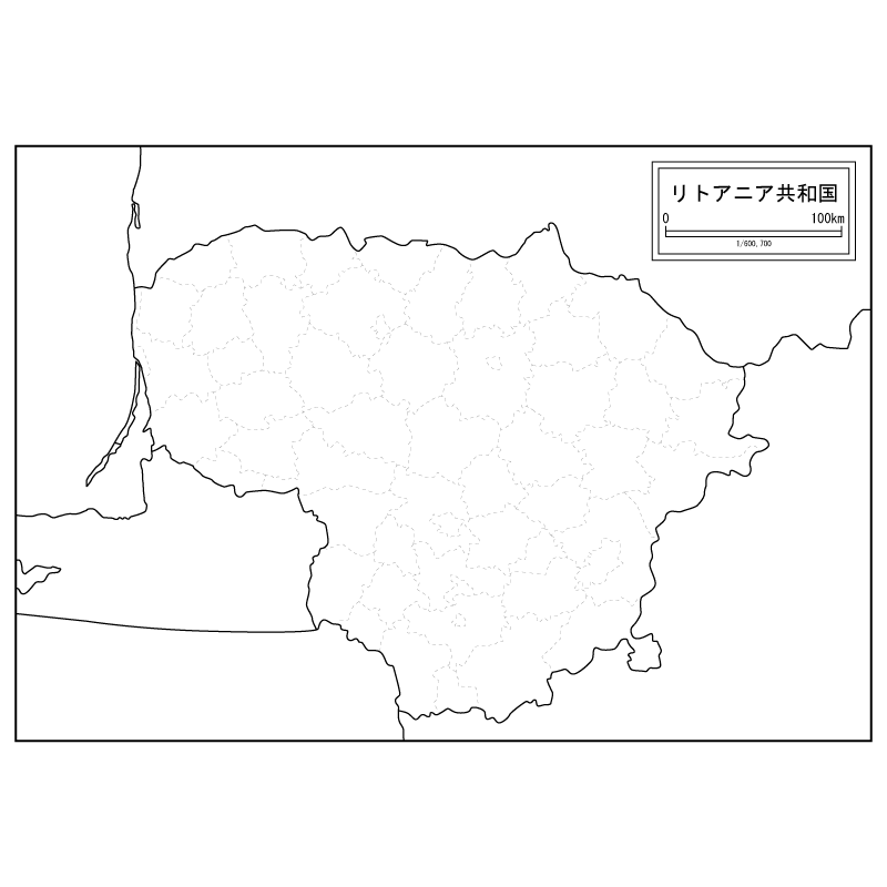 リトアニアの白地図のサムネイル