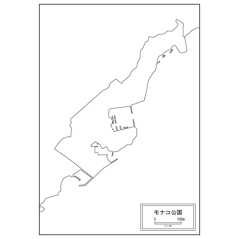 モナコの白地図のサムネイル