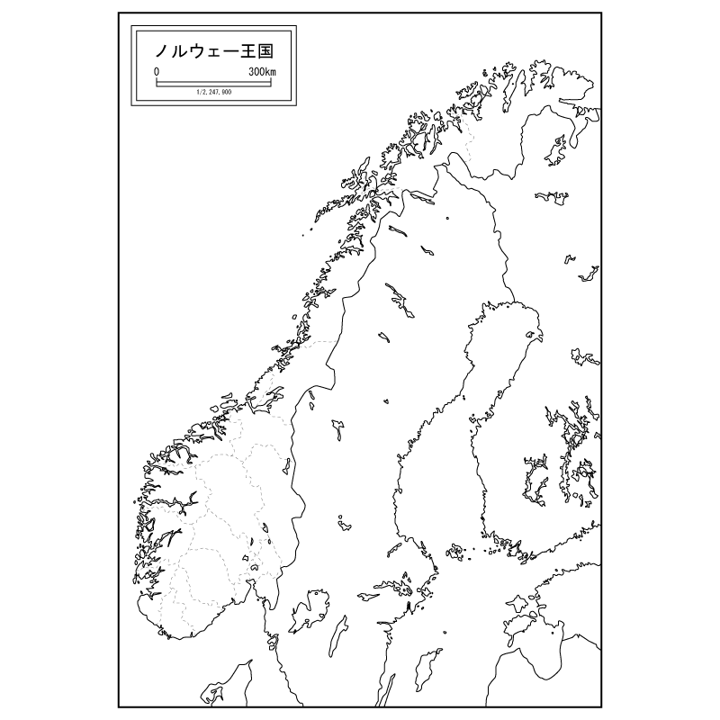 ノルウェーの白地図のサムネイル