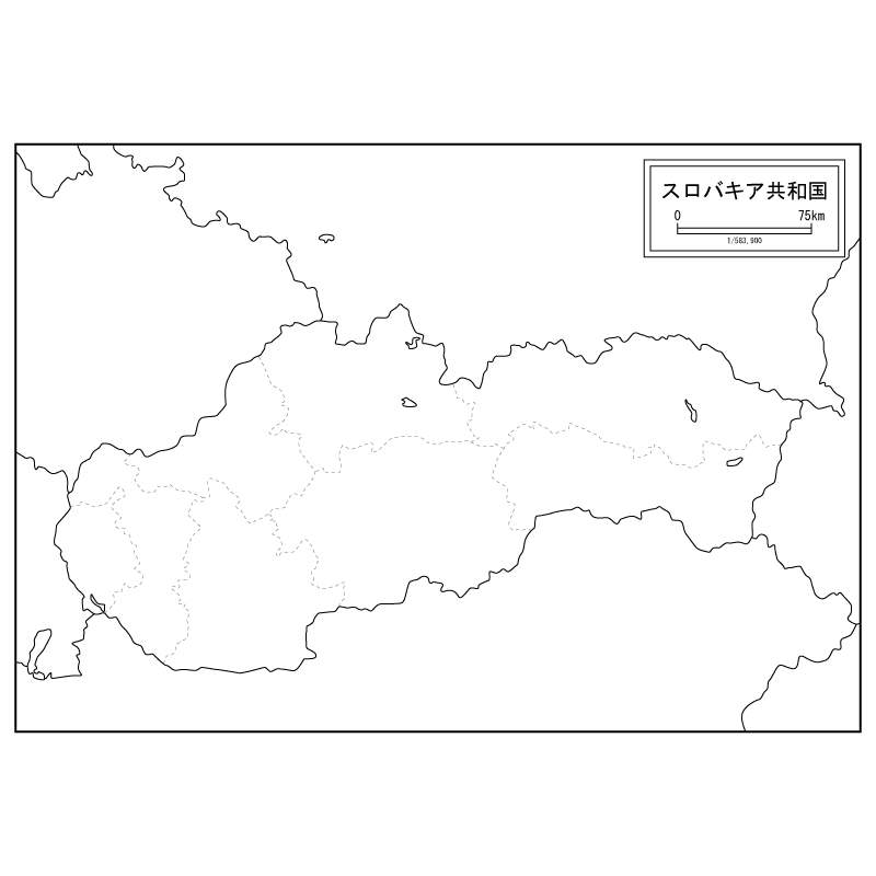 スロバキアの白地図のサムネイル