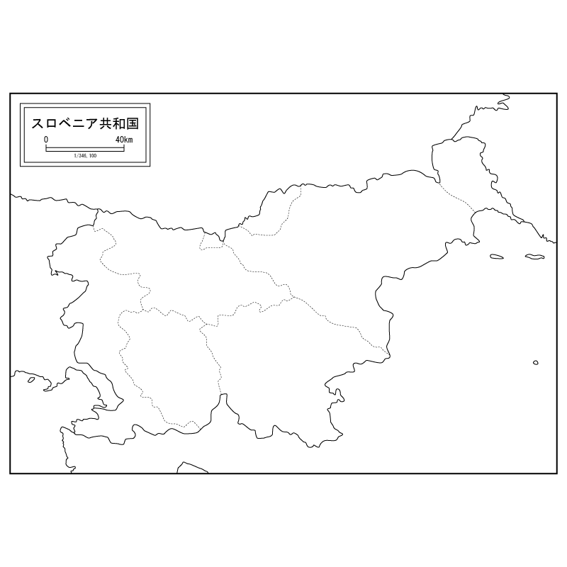 スロベニアの白地図のサムネイル