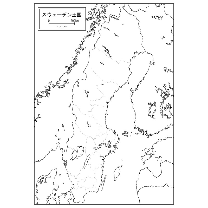 スウェーデンの白地図 白地図専門店