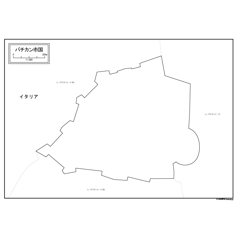 バチカン市国の白地図のサムネイル