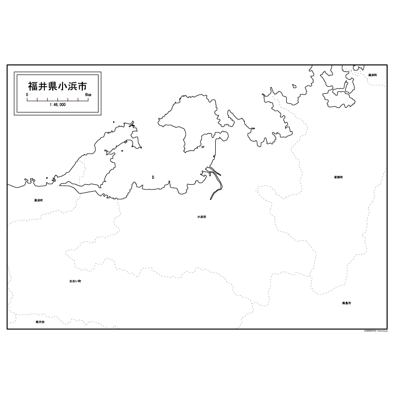 小浜市の白地図のサムネイル