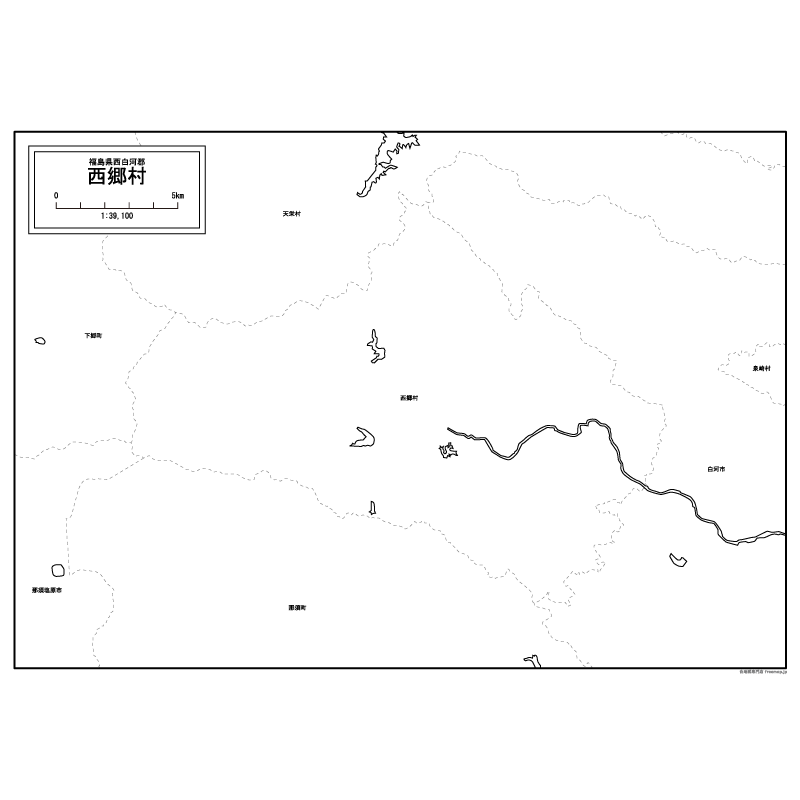 西郷村の白地図のサムネイル