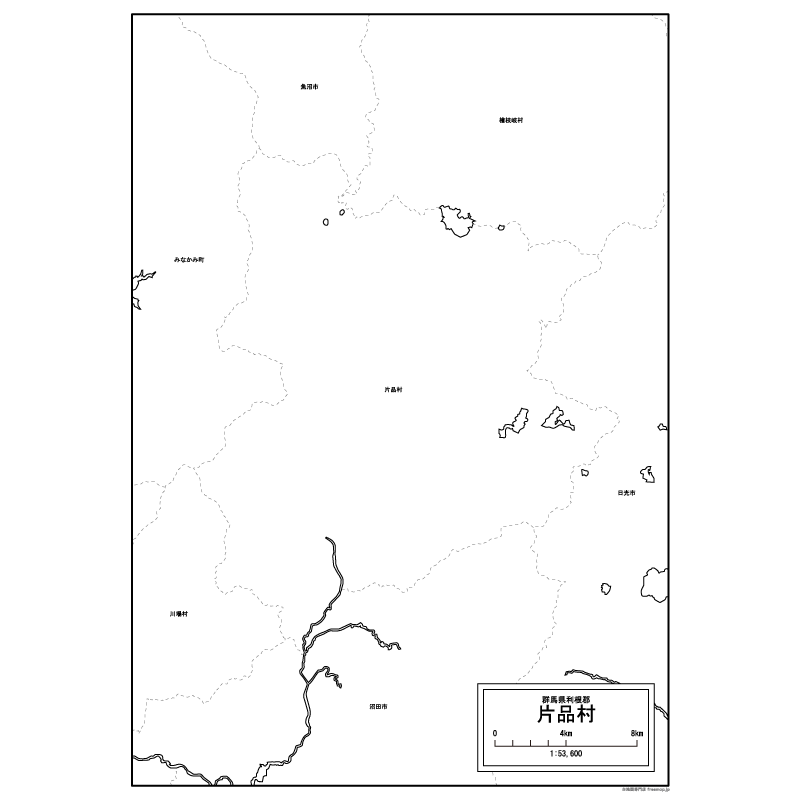 片品村の白地図のサムネイル