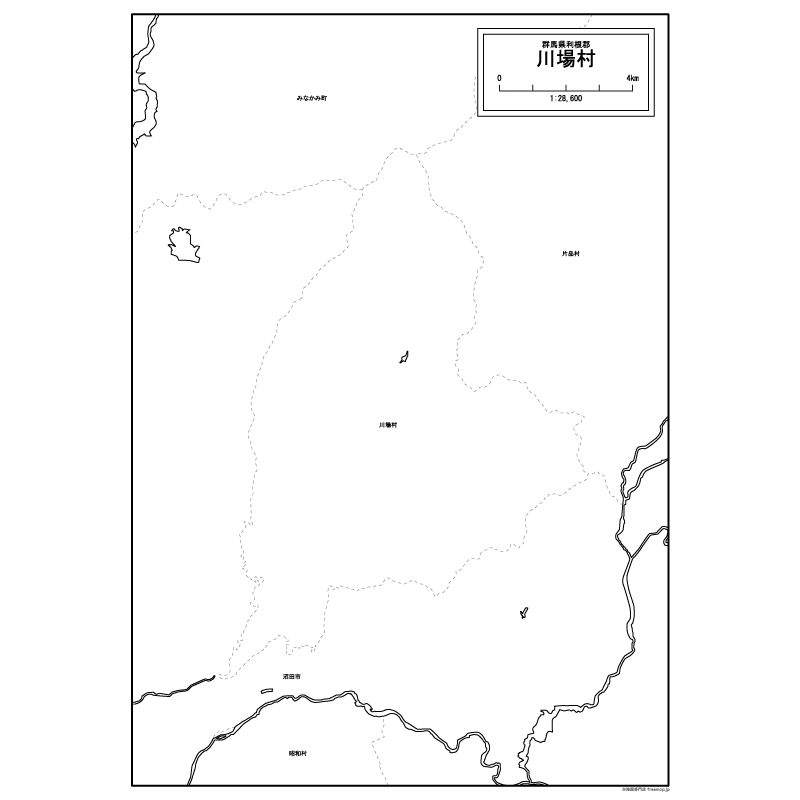 川場村の白地図のサムネイル