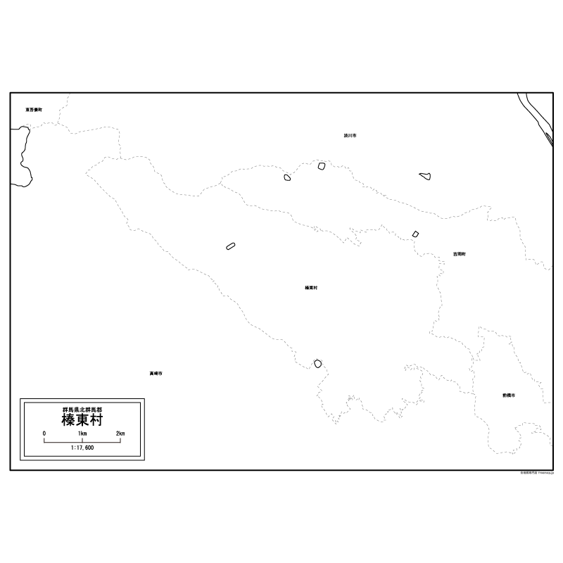 榛東村の白地図のサムネイル