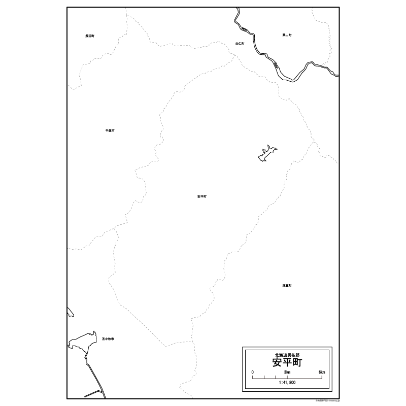 安平町の白地図のサムネイル