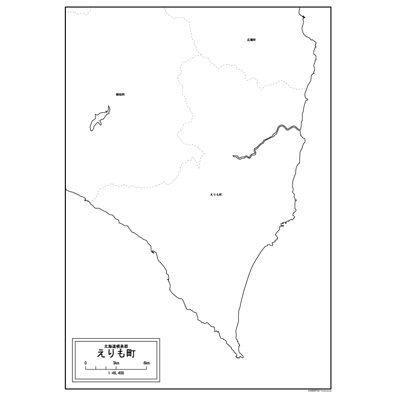 えりも町の白地図のサムネイル