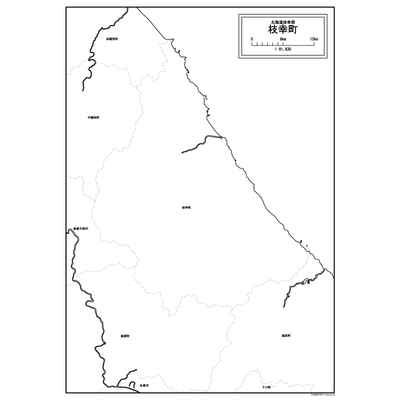 枝幸町の白地図のサムネイル