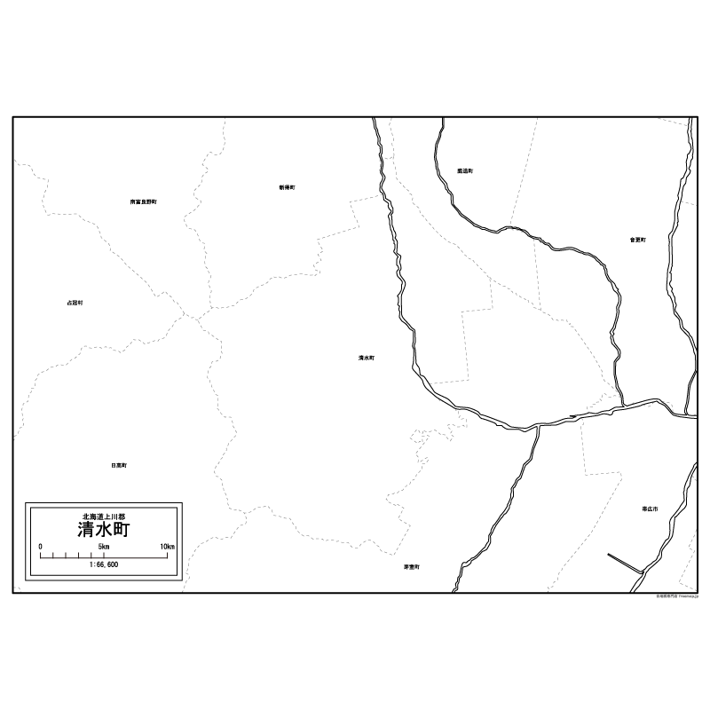 清水町の白地図のサムネイル