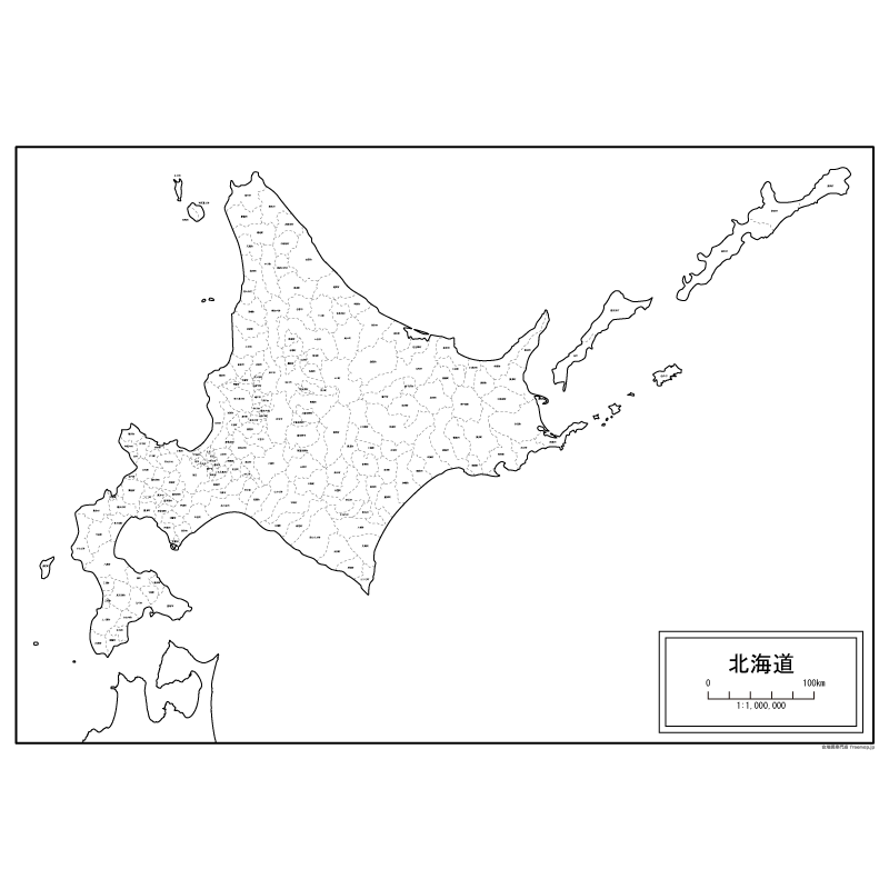 北海道 北方領土あり の白地図 白地図専門店