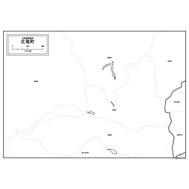 北竜町の白地図のサムネイル