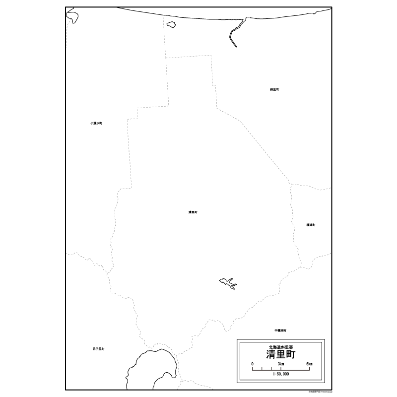 清里町の白地図のサムネイル