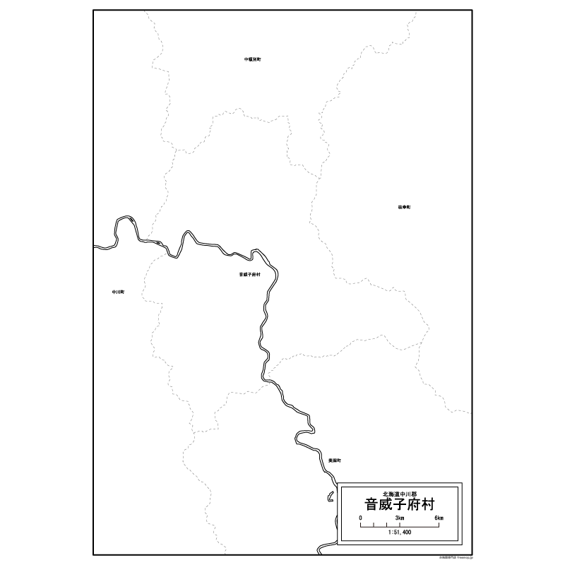 音威子府村の白地図のサムネイル