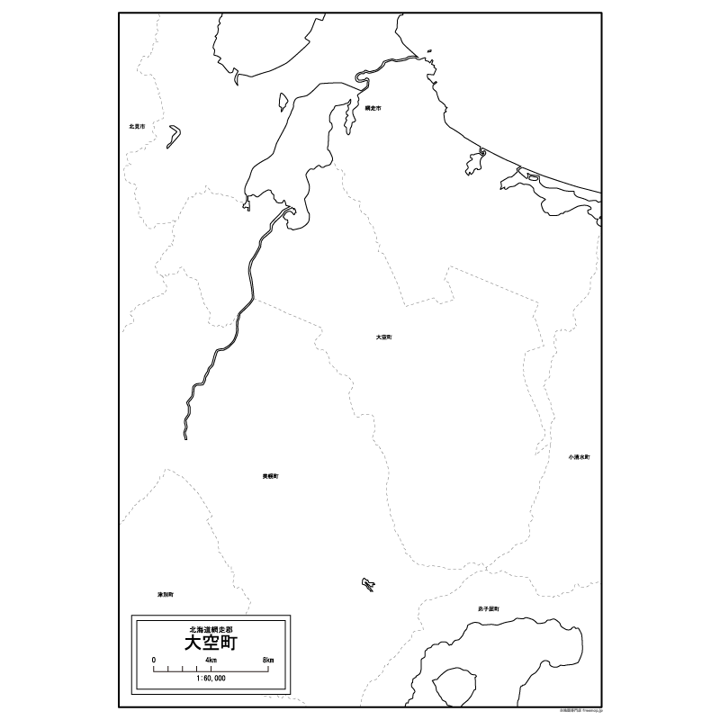 大空町の白地図のサムネイル