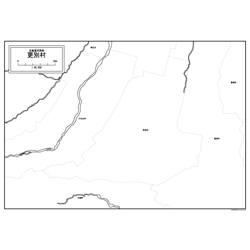 更別村の白地図のサムネイル
