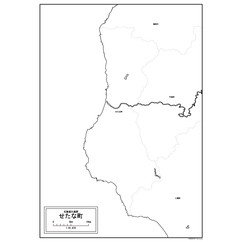せたな町の白地図のサムネイル