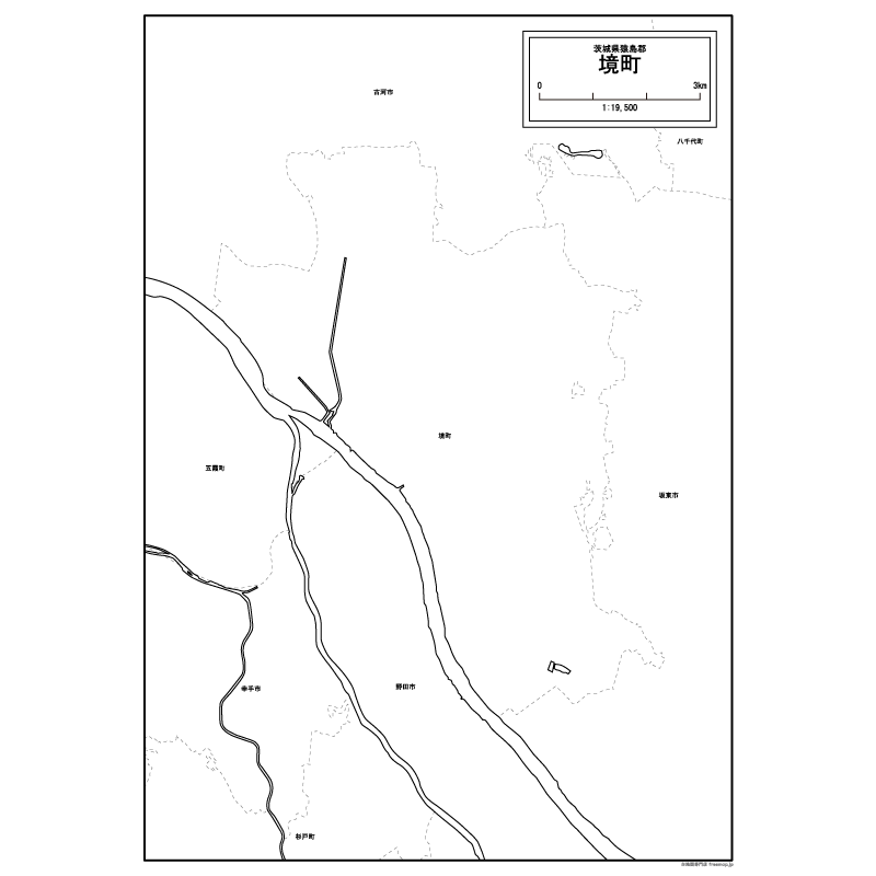 境町の白地図のサムネイル