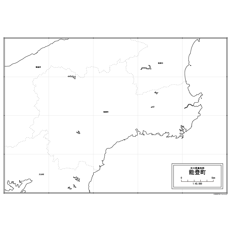 能登町の白地図のサムネイル